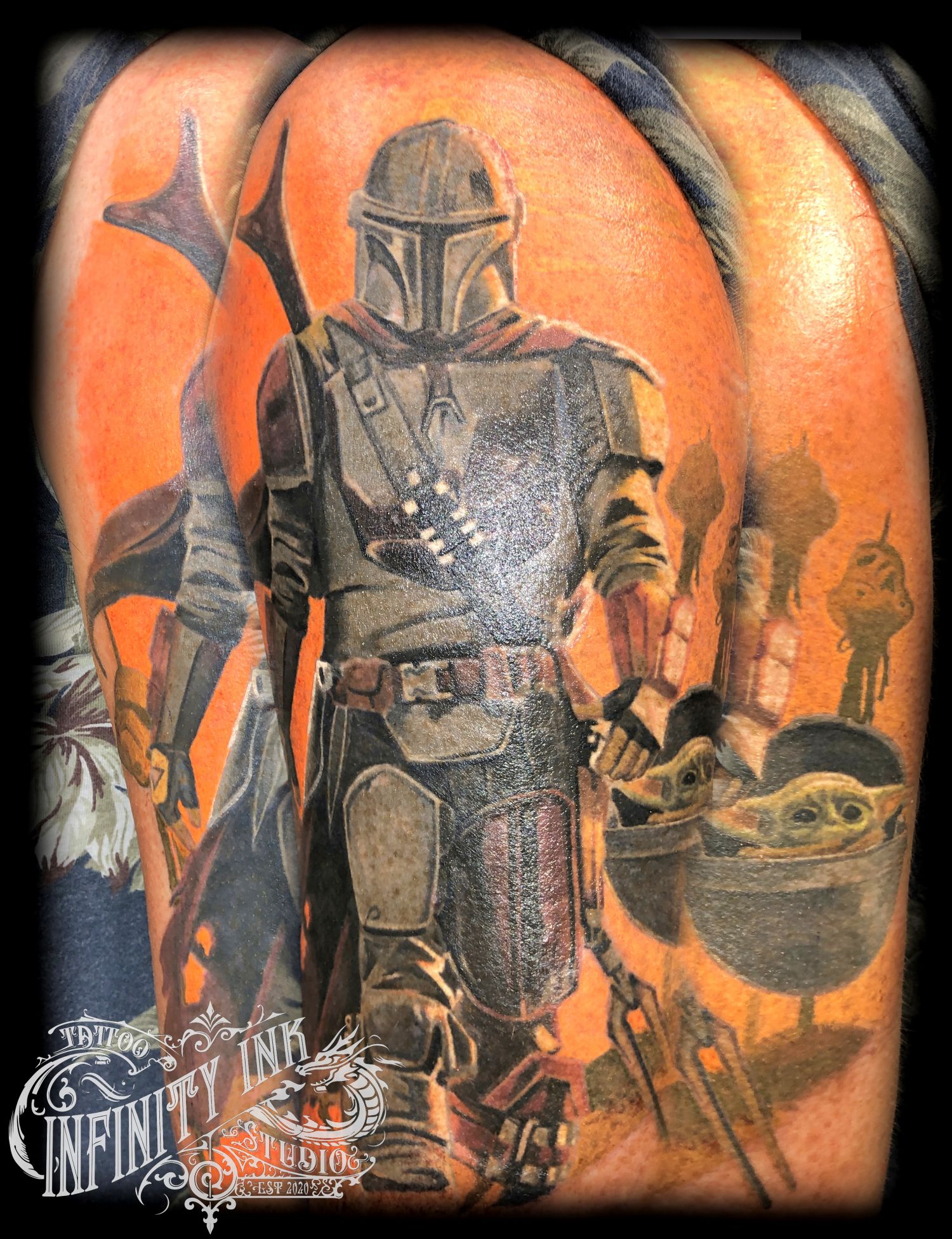 Realisztikus tetoválás, Star wars tetoválás, Színes tetoválás, Váll tetoválás