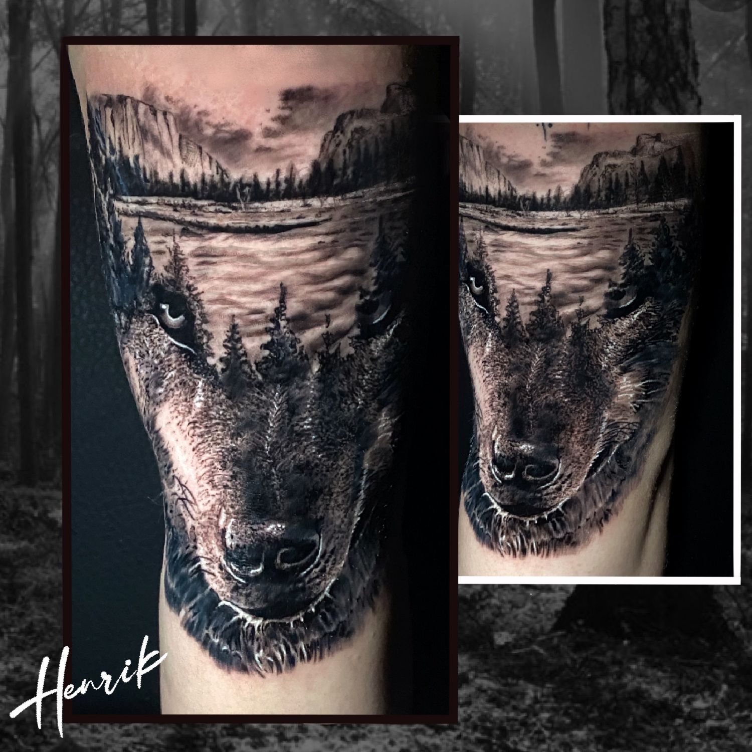 Állat tetoválás, Fantázia tetoválás, Fekete fehér tetoválás, Felkar tetoválás, Realisztikus tetoválás