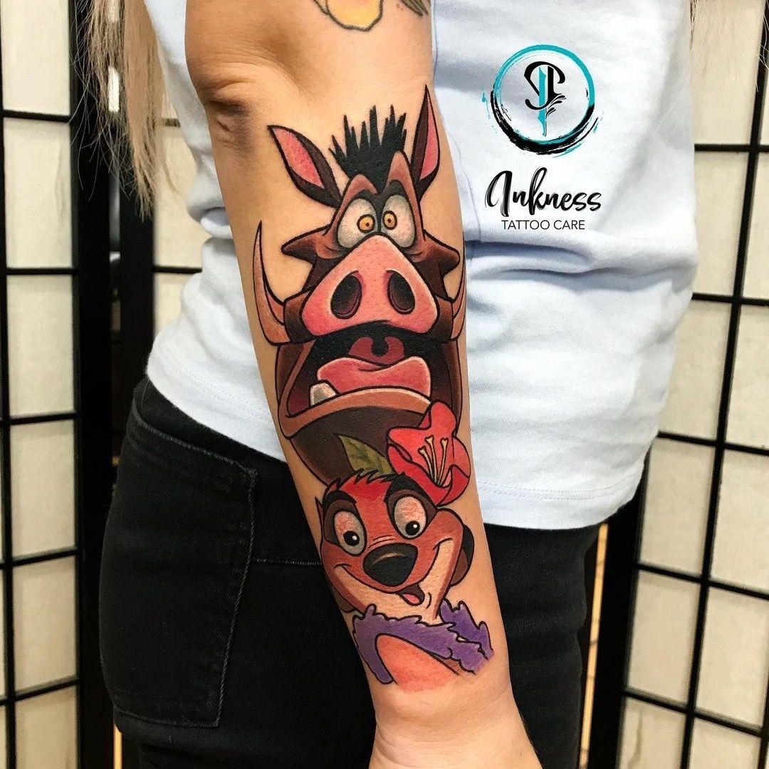 Alkar tetoválás, Állat tetoválás, cartoon tetoválás, Disney tetoválás, Fantázia tetoválás, Képregény tetoválás, Színes tetoválás