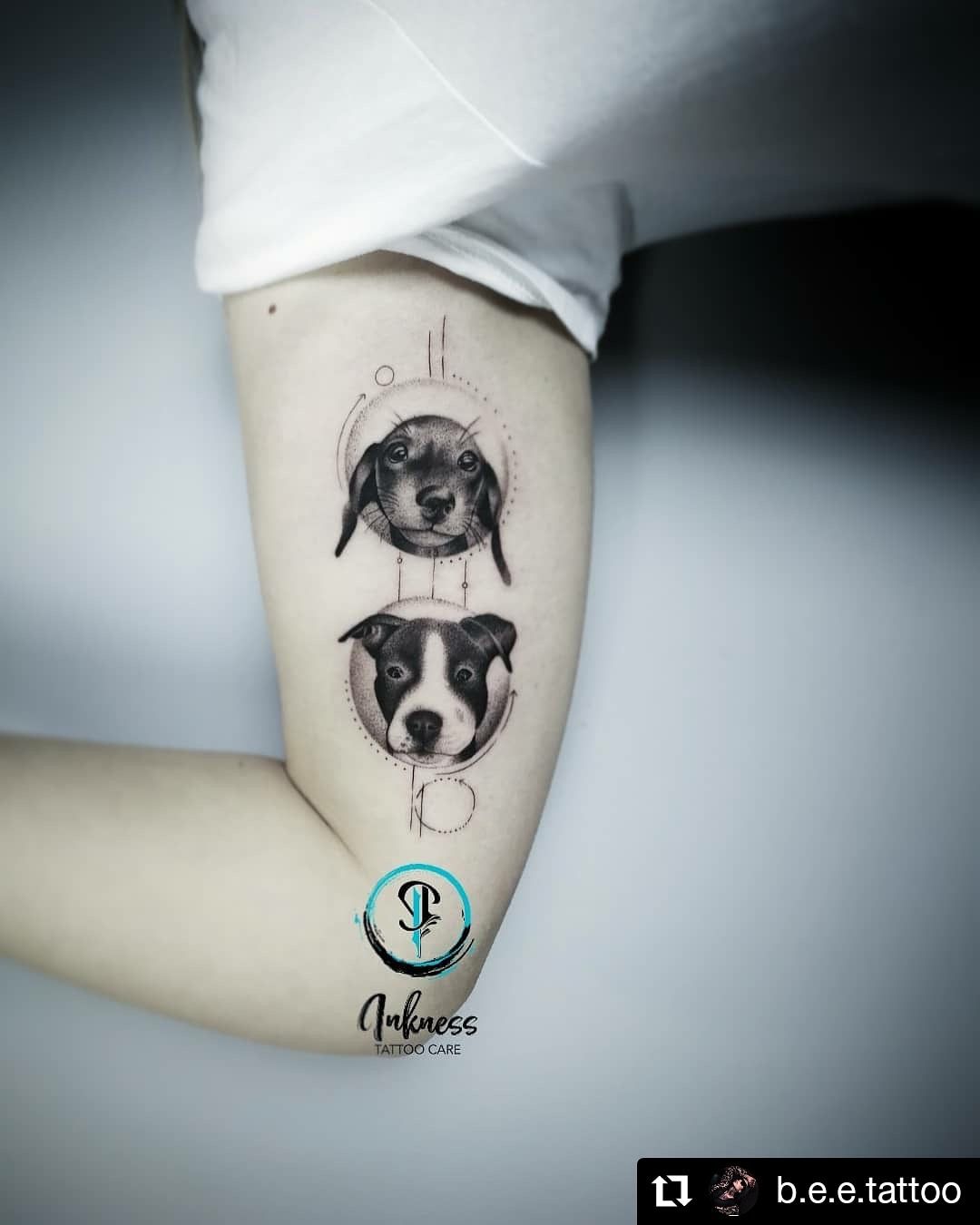 Állat tetoválás, Fekete fehér tetoválás, Felkar tetoválás