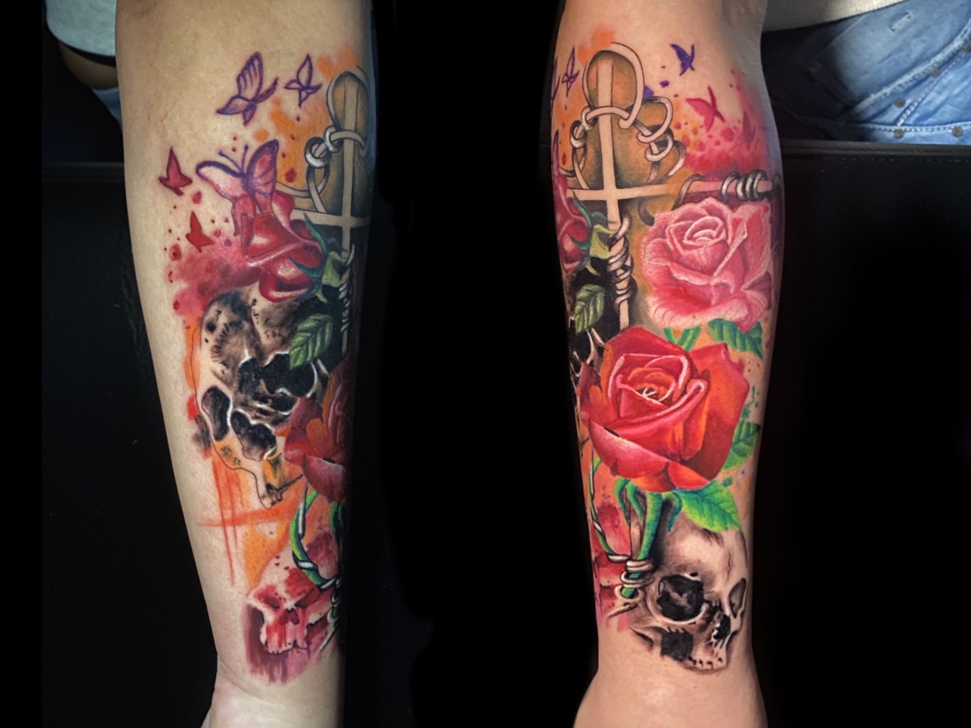 Alkar tetoválás, Fantázia tetoválás, Koponya tetoválás, Virág tetoválás