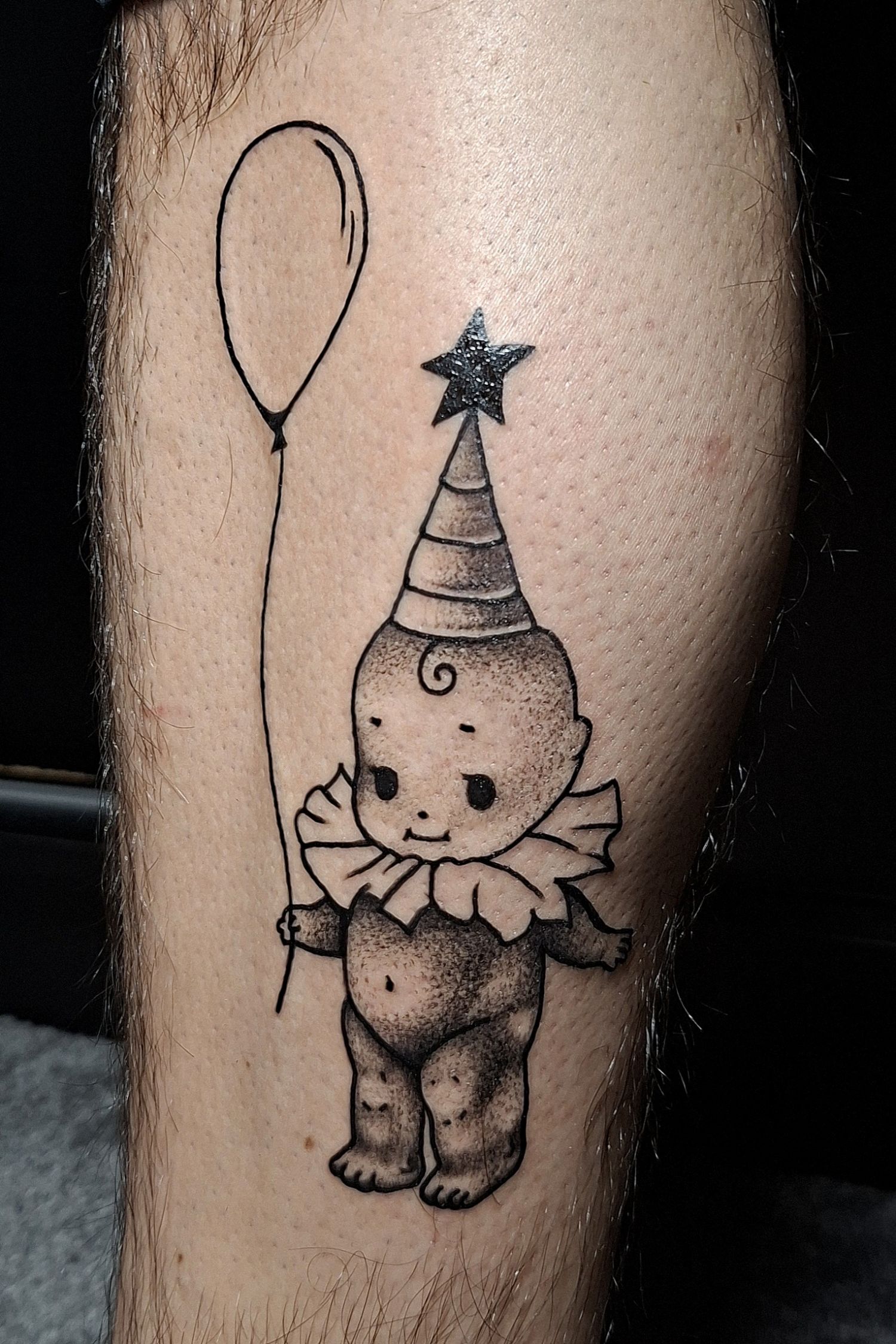 Dotwork tetoválás, Fantázia tetoválás, Fekete fehér tetoválás, Vádli tetoválás